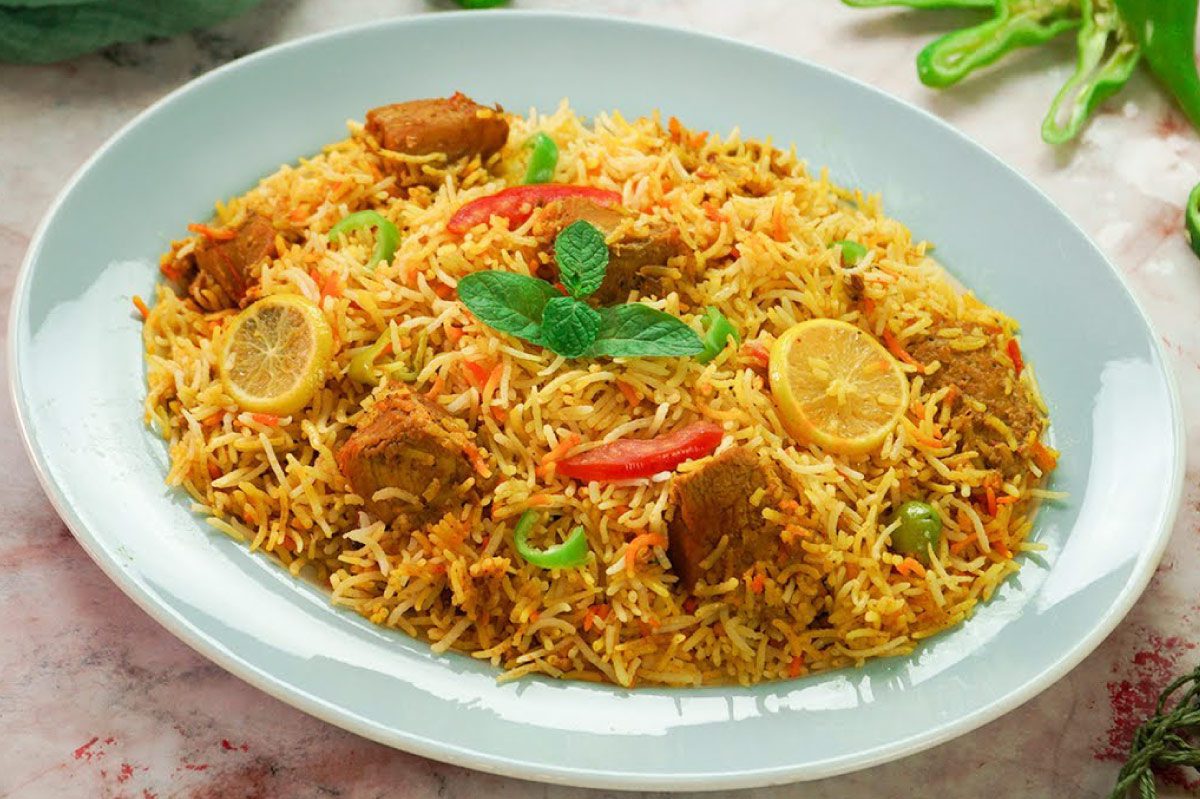 Chicken kabab biryani