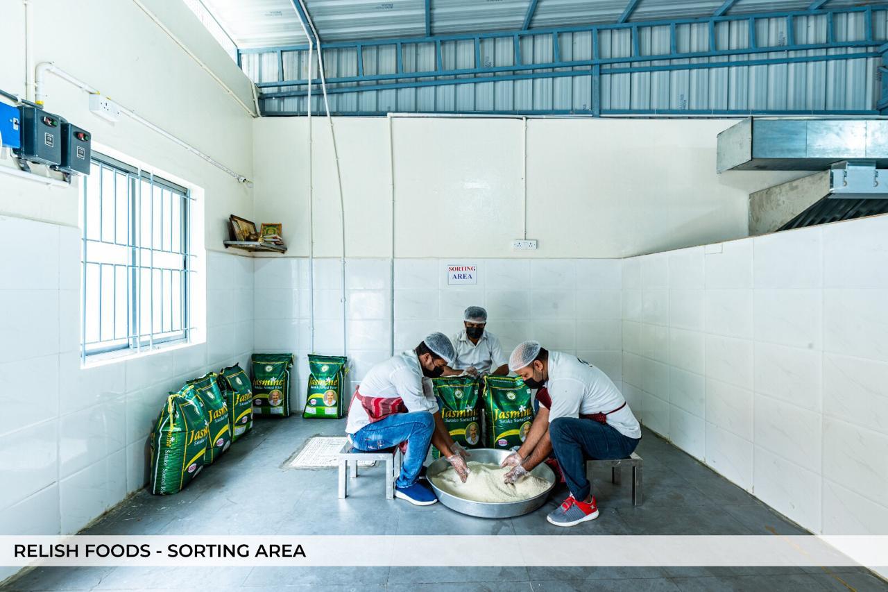 Rice preparation at 90s Biryani